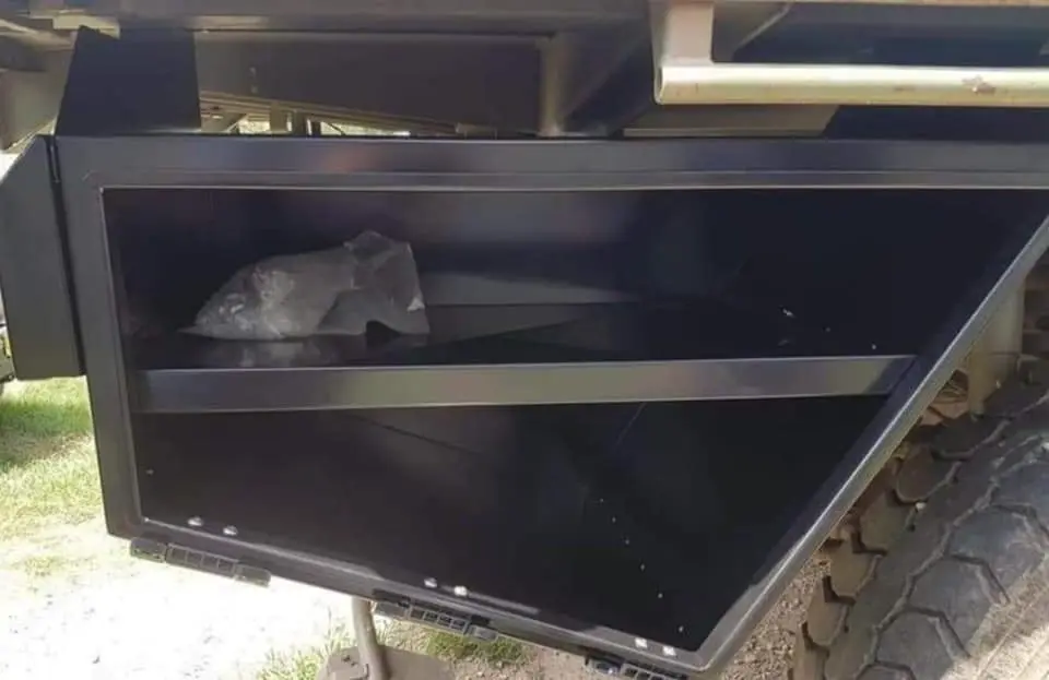 Rear under-tray Storage Box - Drivers Side 